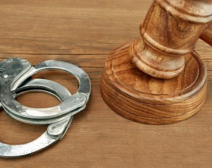 Handcuffs and gavel